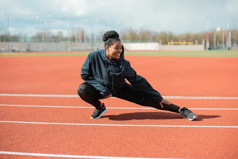 Athlete stretching